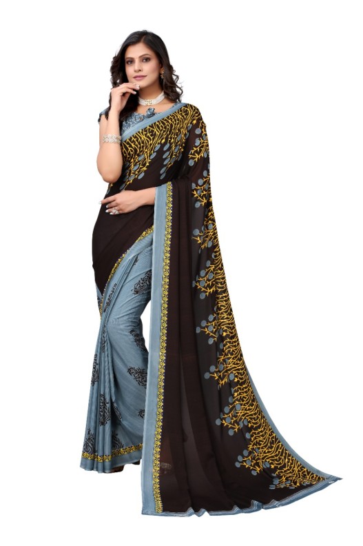 Fancy Georgette Printed Saree With blouse